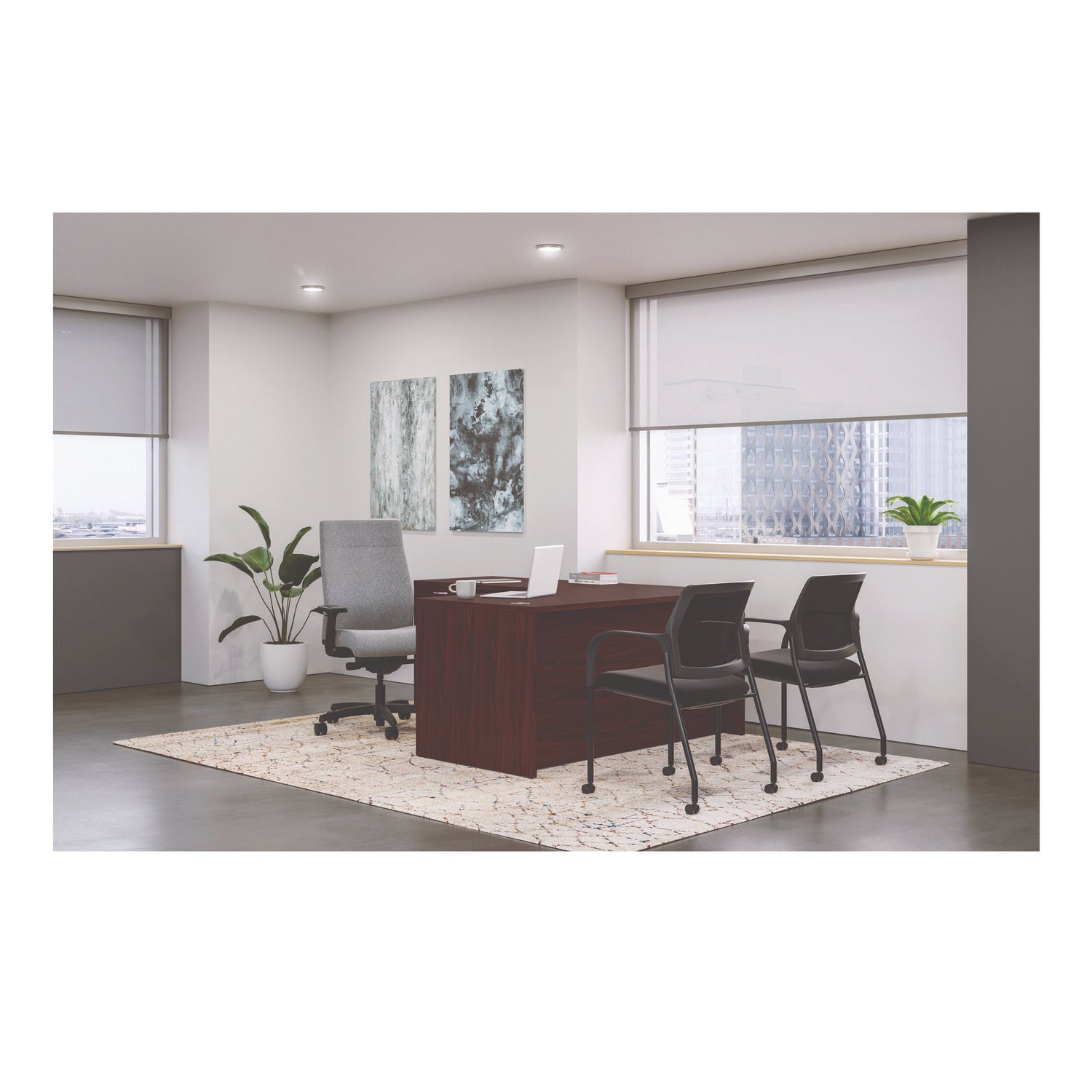 mod-l-station-single-pedestal-desk-bundle-60-x-72-x-29-mahogany-ships-in-7-10-business-days_honmod193 - 5