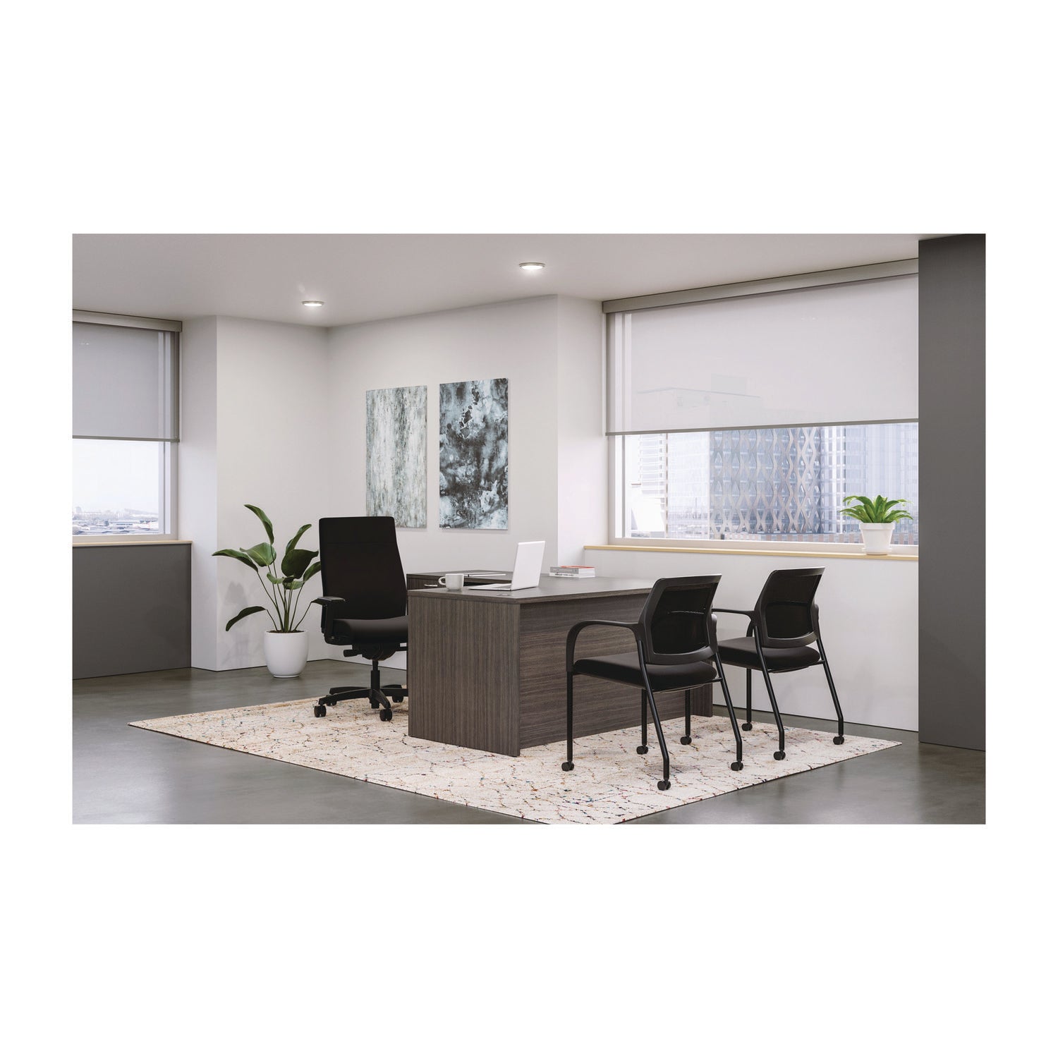 mod-l-station-single-pedestal-desk-bundle-60-x-72-x-29-slate-teak-ships-in-7-10-business-days_honmod192 - 5