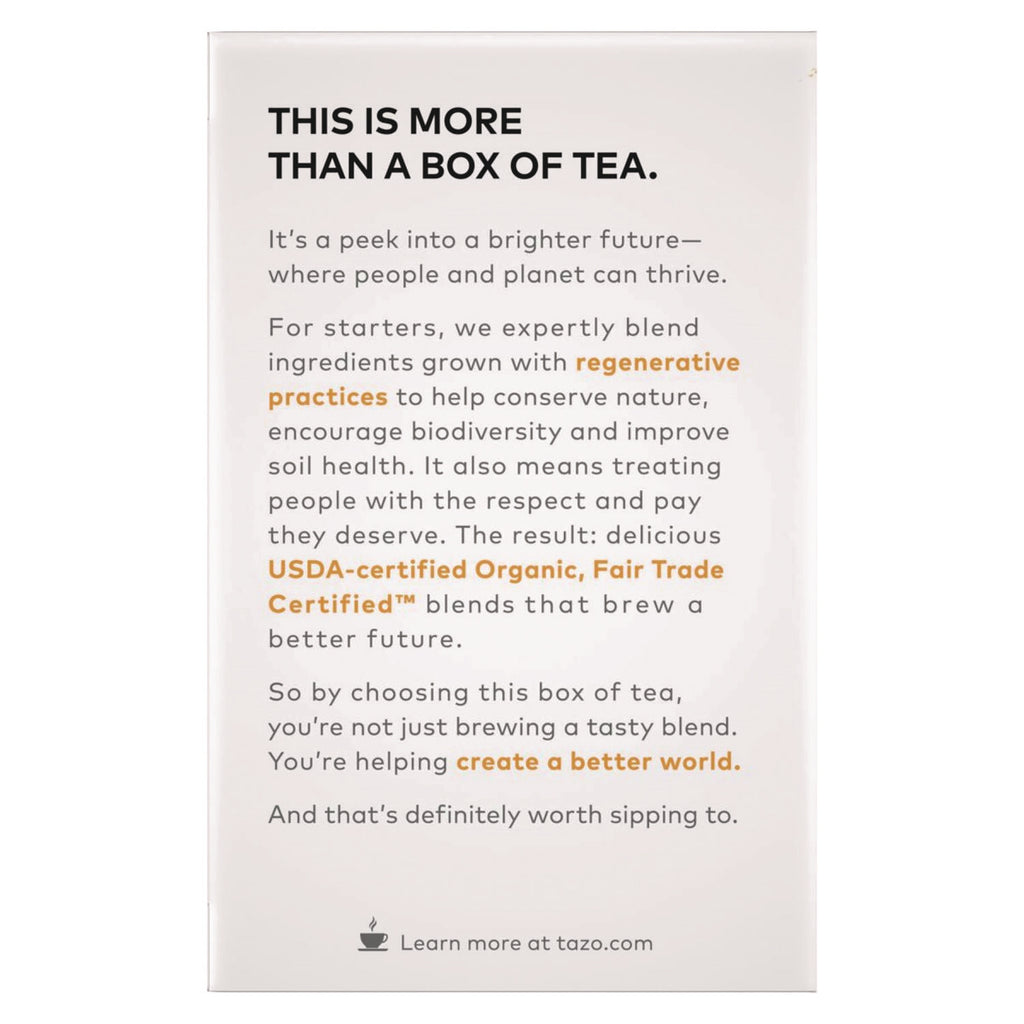 Tea Bags, Organic Chai, 16/Box, 6 Boxes/Carton