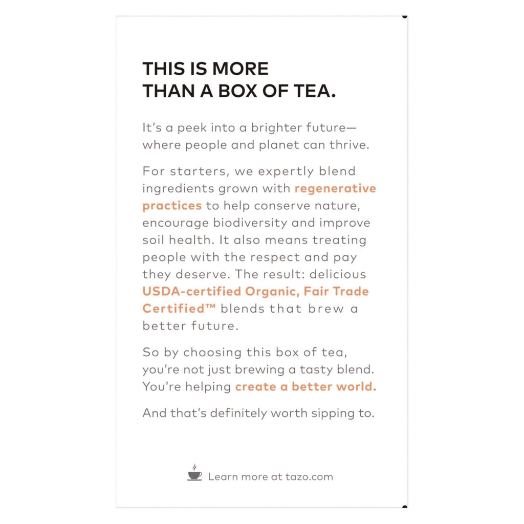 Tea Bags, Organic Refresh Mint, 16/Box, 6 Boxes/Carton