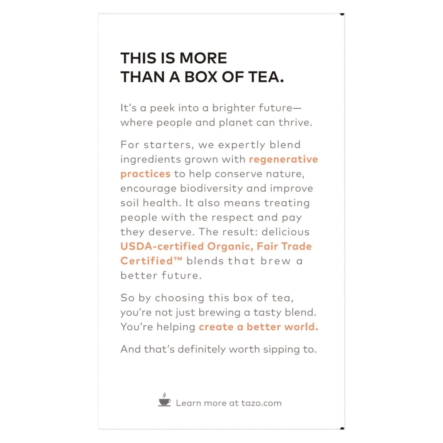 Tea Bags, Organic Refresh Mint, 16/Box, 6 Boxes/Carton