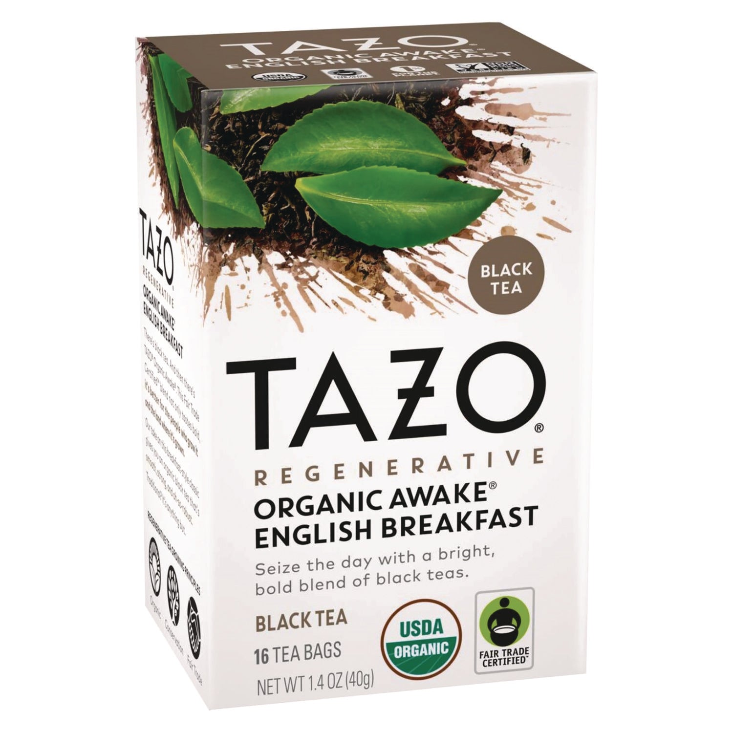 Tea Bags, Organic Awake English Breakfast, 16/Box, 6 Boxes/Carton