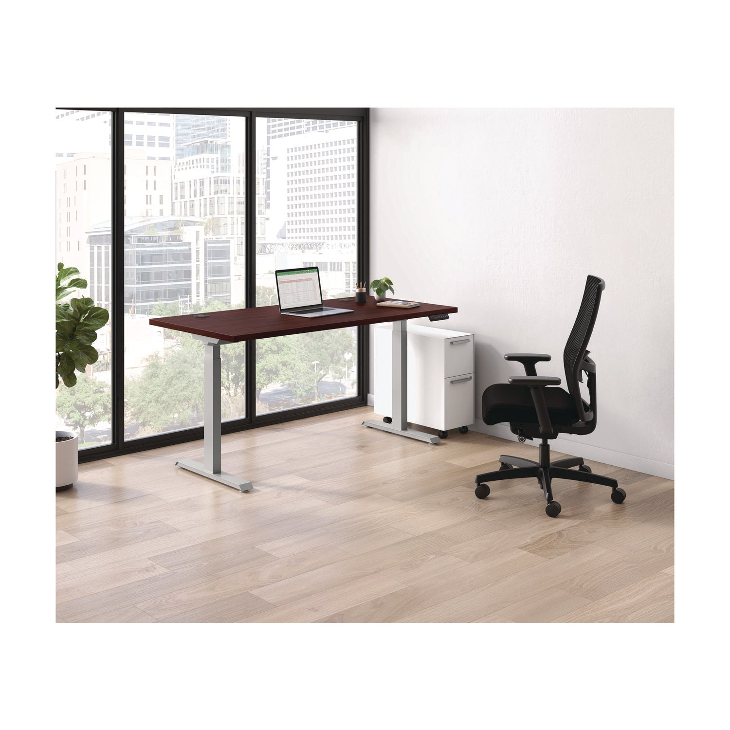 mod-height-adjustable-desk-bundle-60-x-30-x-275-to-4775-slate-teak-silver-ships-in-7-10-business-days_honmod051 - 6