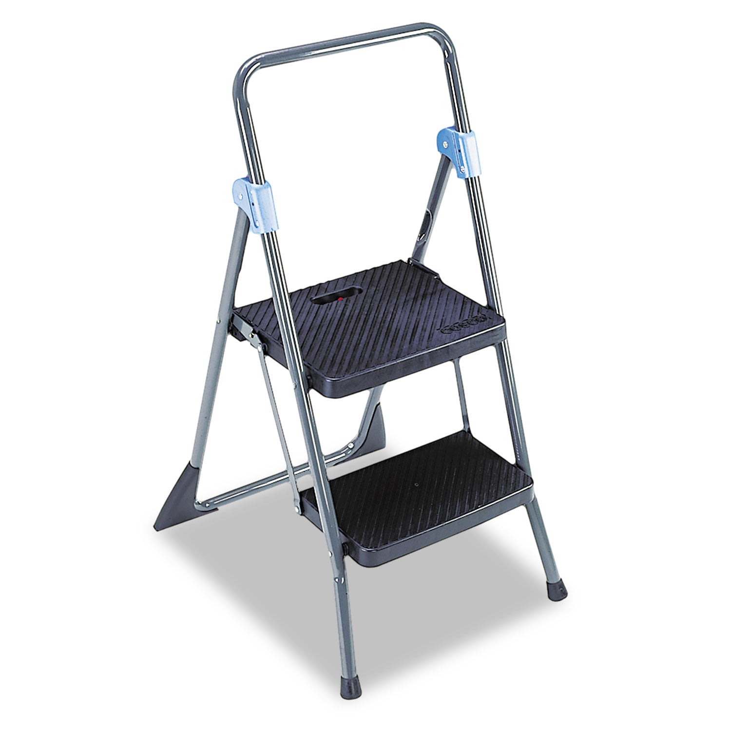Commercial 2-Step Folding Stool, 300 lb Capacity, 20.5 x 24.75 x 39.5, Gray - 