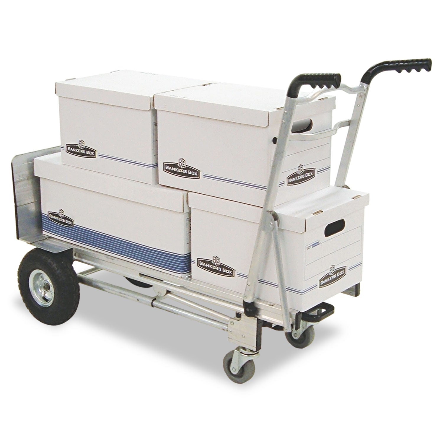 3-in-1 Convertible Hand Truck, 800 lb to 1,000 lb Capacity, 21.06 x 21.85 x 48.03, Aluminum - 