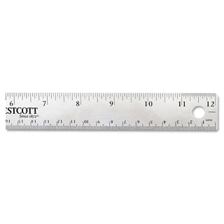 Stainless Steel Office Ruler With Non Slip Cork Base, Standard/Metric, 12" Long - 