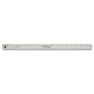 Stainless Steel Office Ruler With Non Slip Cork Base, Standard/Metric, 18" Long - 