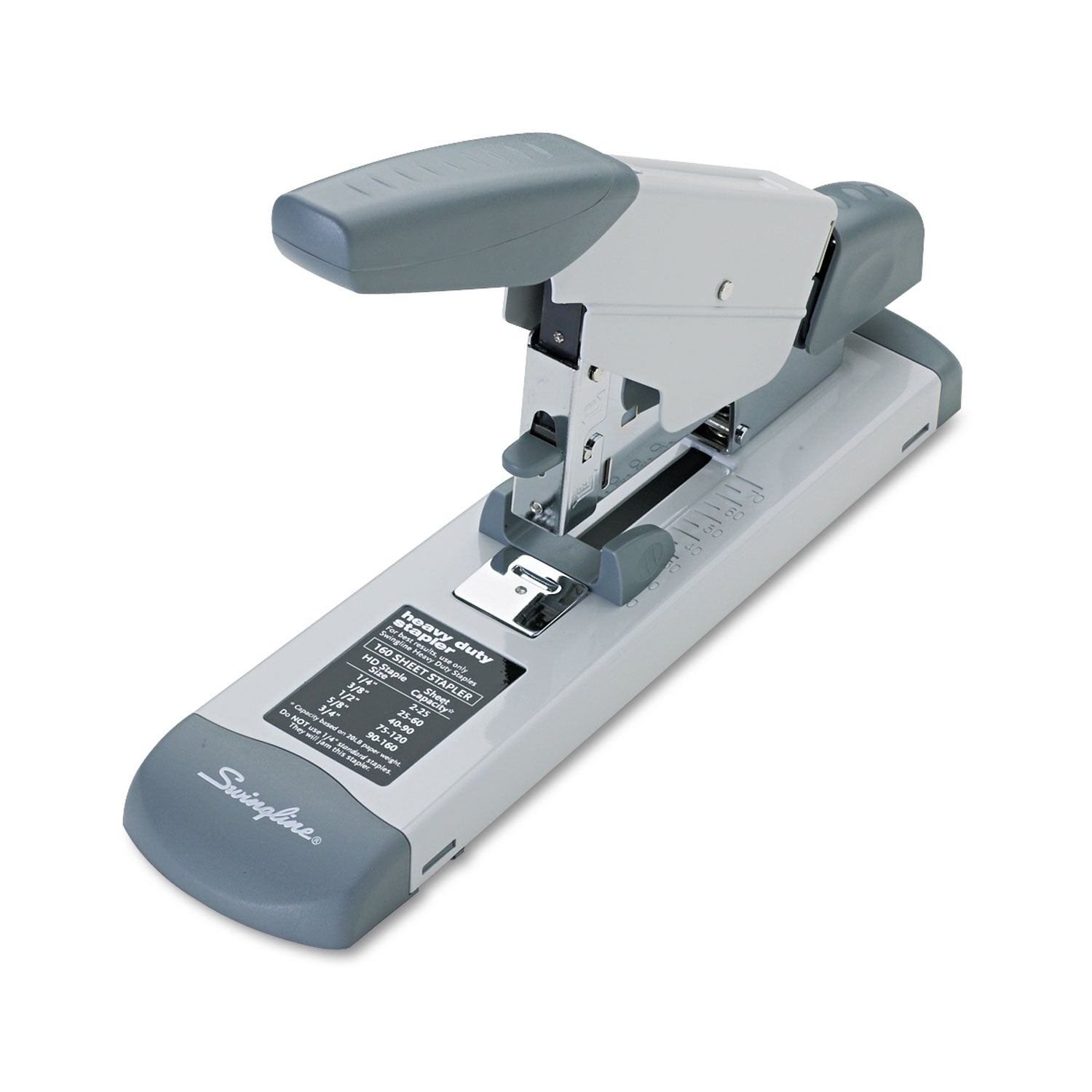 Deluxe Heavy-Duty Stapler, 160-Sheet Capacity, Platinum - 