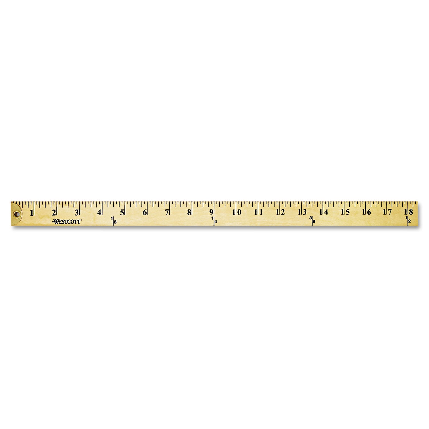 Wood Yardstick with Metal Ends, 36" Long. Clear Lacquer Finish - 