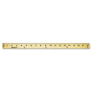 Wood Yardstick with Metal Ends, 36" Long. Clear Lacquer Finish - 