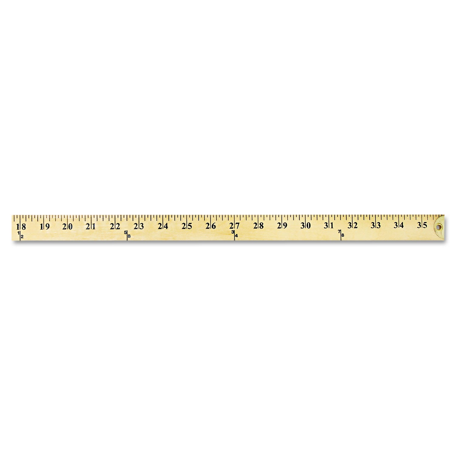 Wood Yardstick with Metal Ends, 36" Long. Clear Lacquer Finish - 