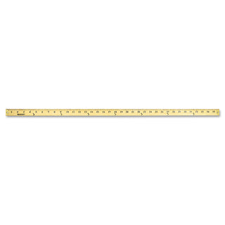 Wood Yardstick with Metal Ends, 36" Long. Clear Lacquer Finish - 