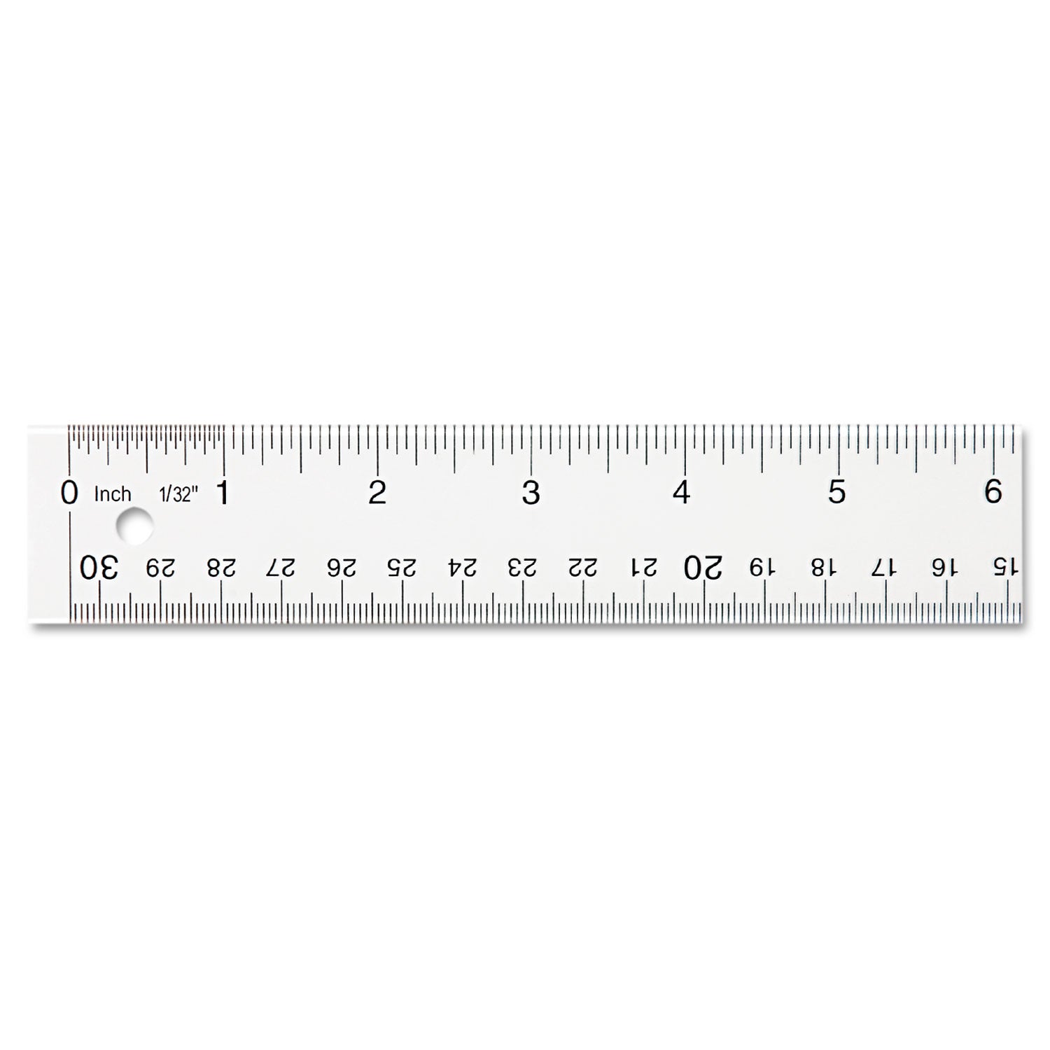 Clear Flexible Acrylic Ruler, Standard/Metric, 12" Long, Clear - 