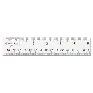 Clear Flexible Acrylic Ruler, Standard/Metric, 12" Long, Clear - 