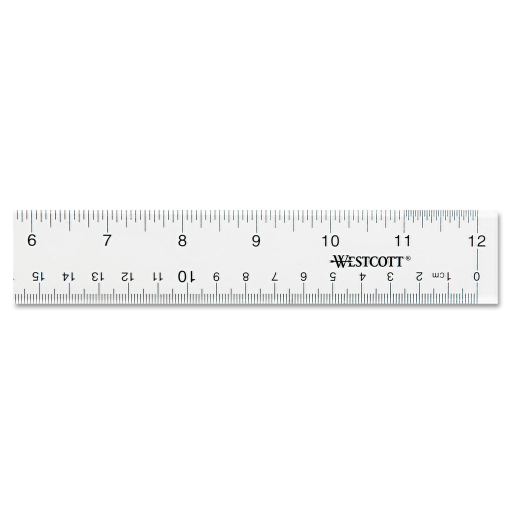 Clear Flexible Acrylic Ruler, Standard/Metric, 12" Long, Clear - 