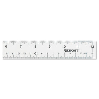Clear Flexible Acrylic Ruler, Standard/Metric, 12" Long, Clear - 