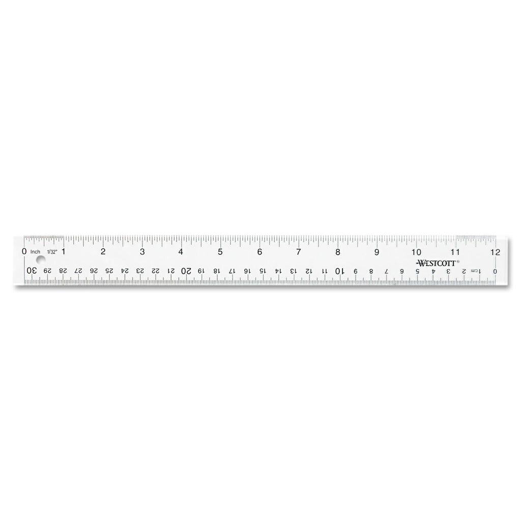 Clear Flexible Acrylic Ruler, Standard/Metric, 12" Long, Clear - 