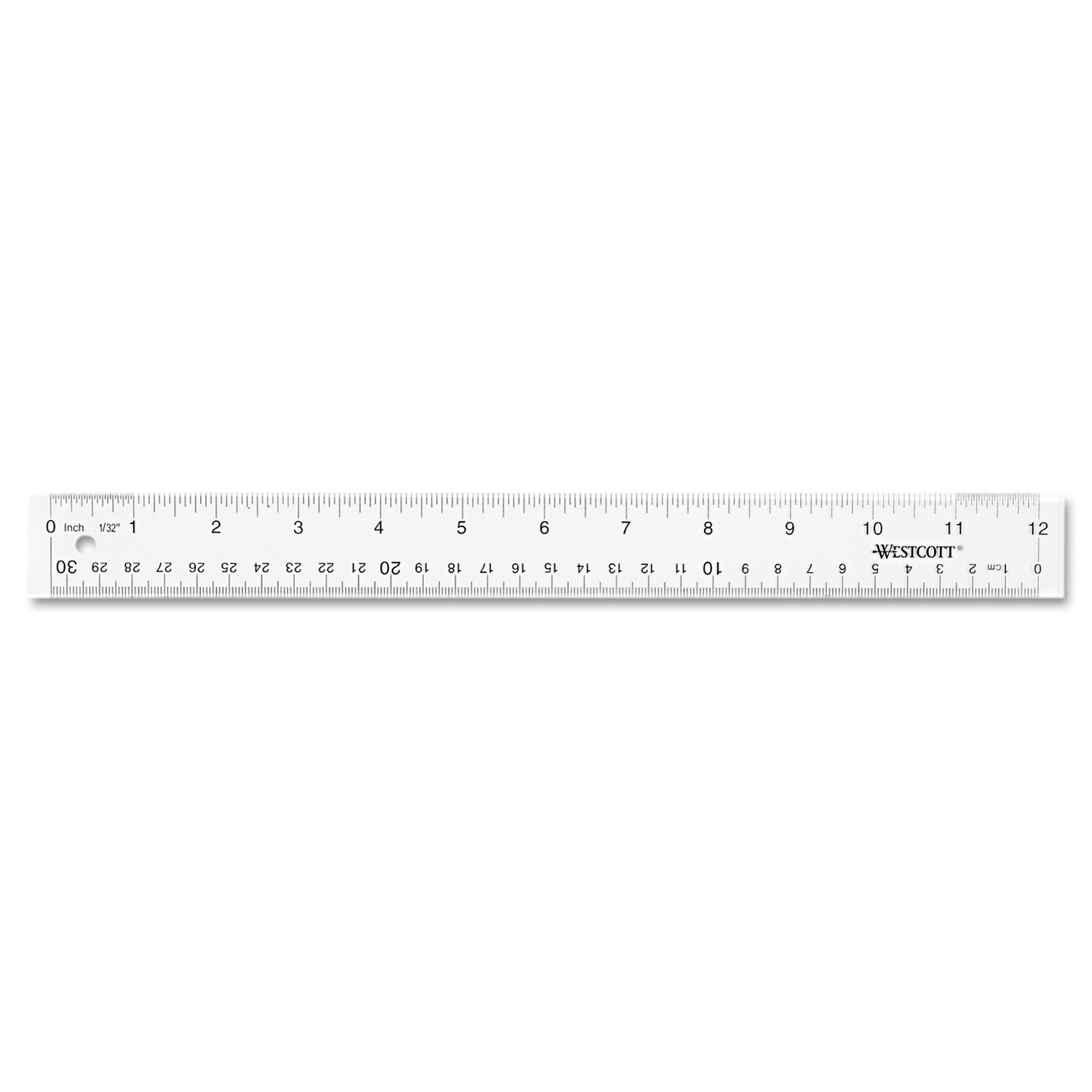 Clear Flexible Acrylic Ruler, Standard/Metric, 12" Long, Clear - 