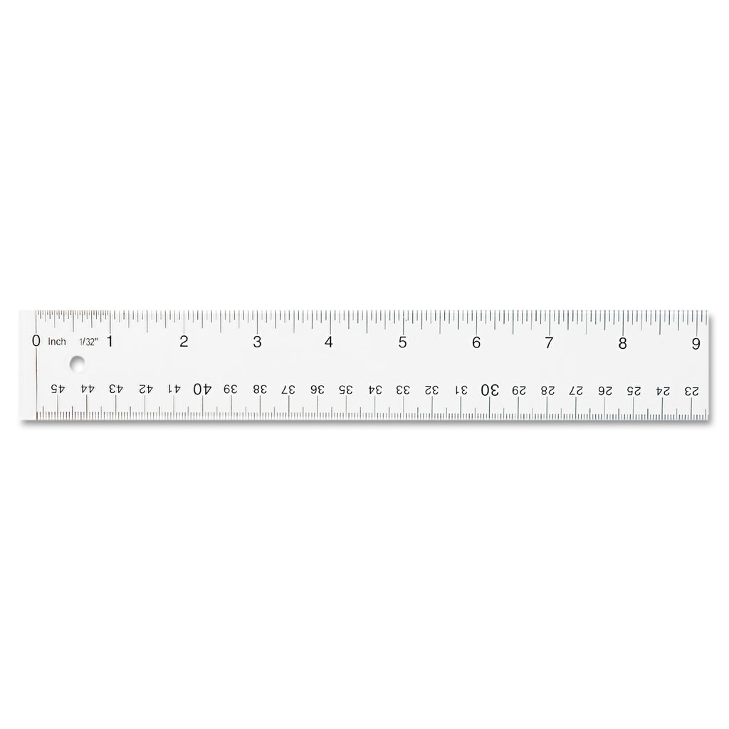 Clear Flexible Acrylic Ruler, Standard/Metric, 18" Long, Clear - 