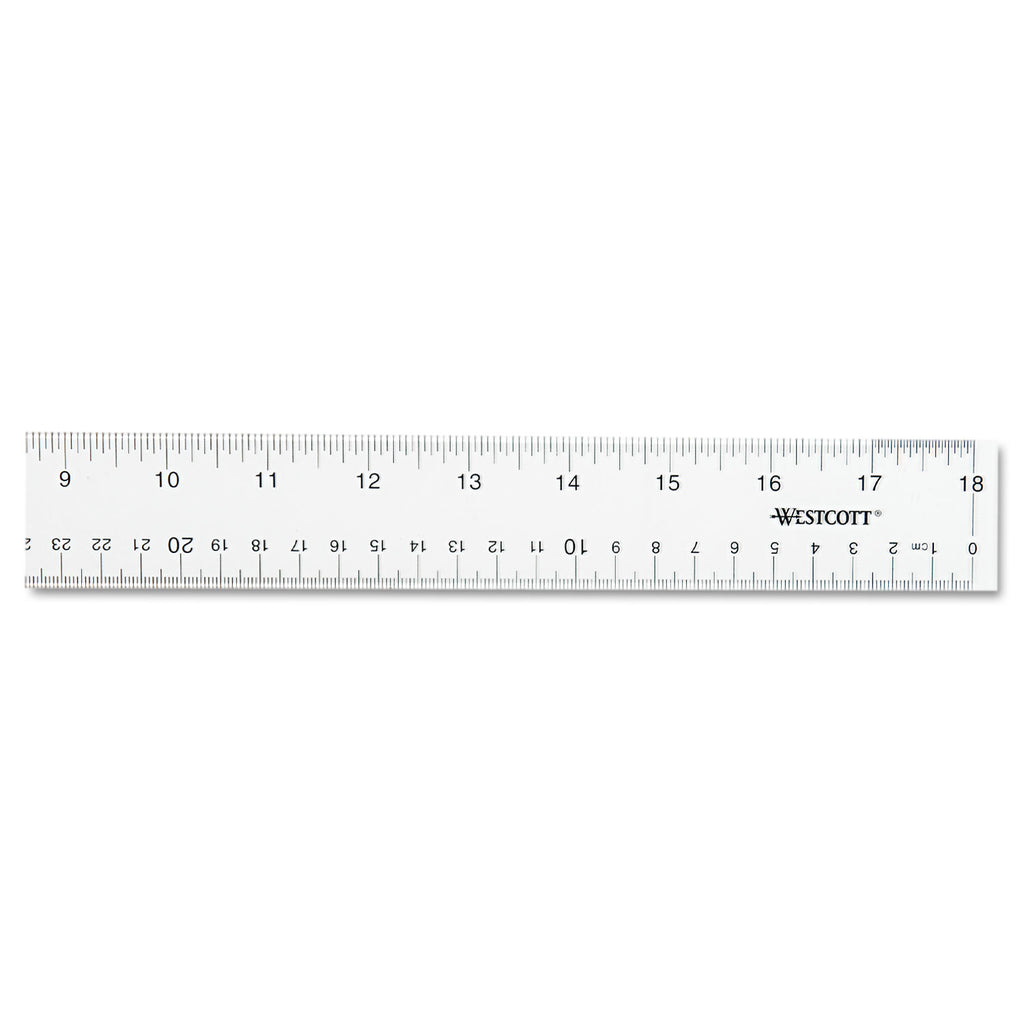 Clear Flexible Acrylic Ruler, Standard/Metric, 18" Long, Clear - 
