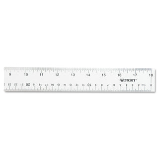 Clear Flexible Acrylic Ruler, Standard/Metric, 18" Long, Clear - 