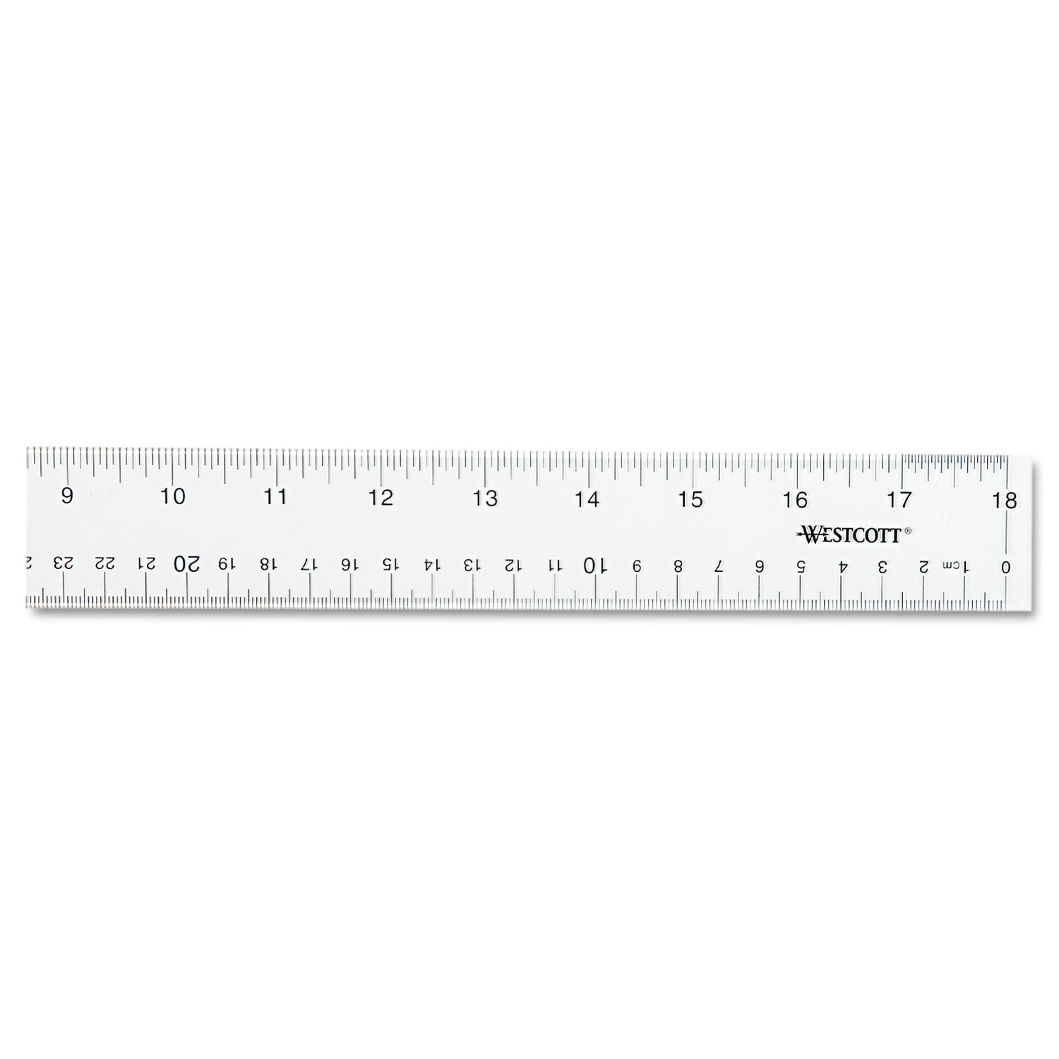 Clear Flexible Acrylic Ruler, Standard/Metric, 18" Long, Clear - 