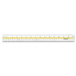 Acrylic Data Highlight Reading Ruler With Tinted Guide, 15" Long, Clear/Yellow - 