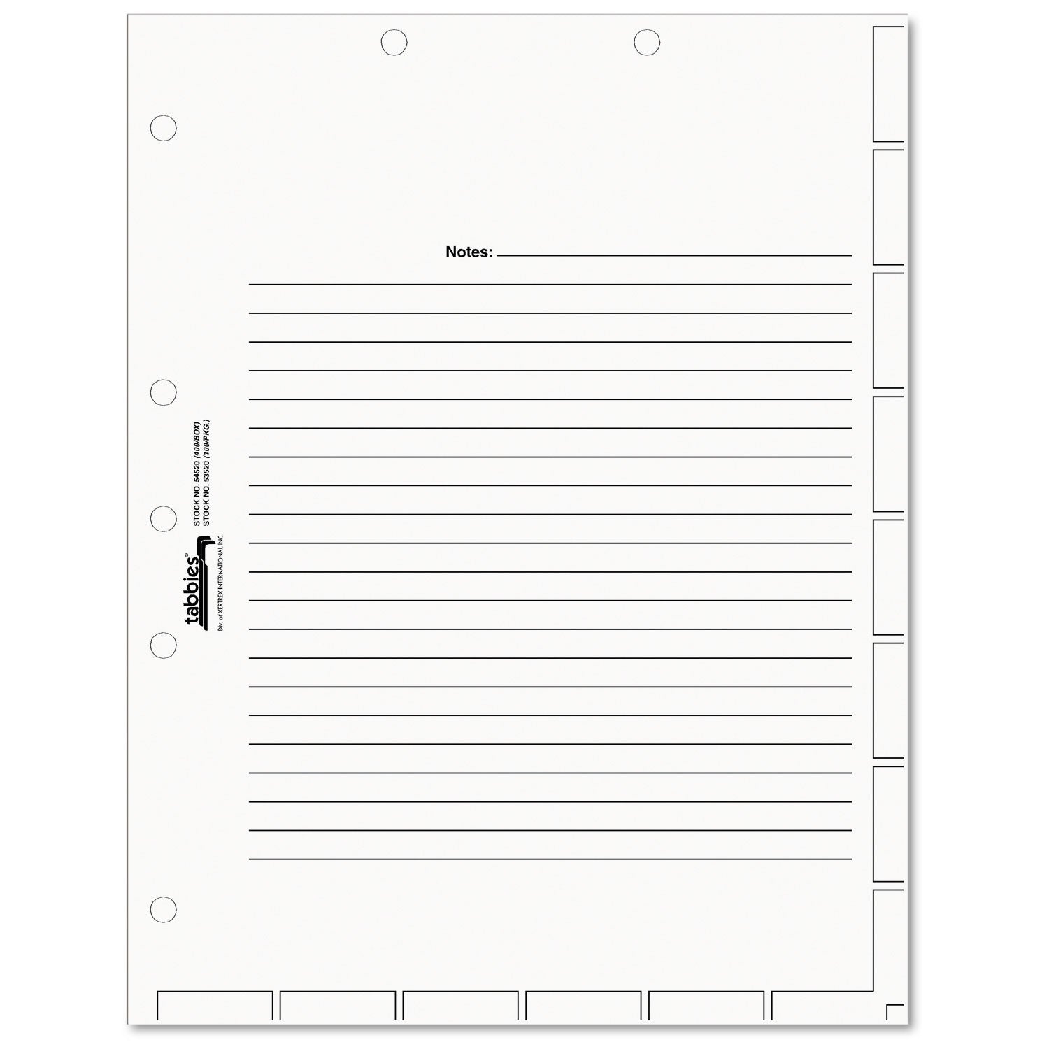 Medical Chart Index Divider Sheets, Untabbed, 11 x 8.5, White, 400/Box - 1