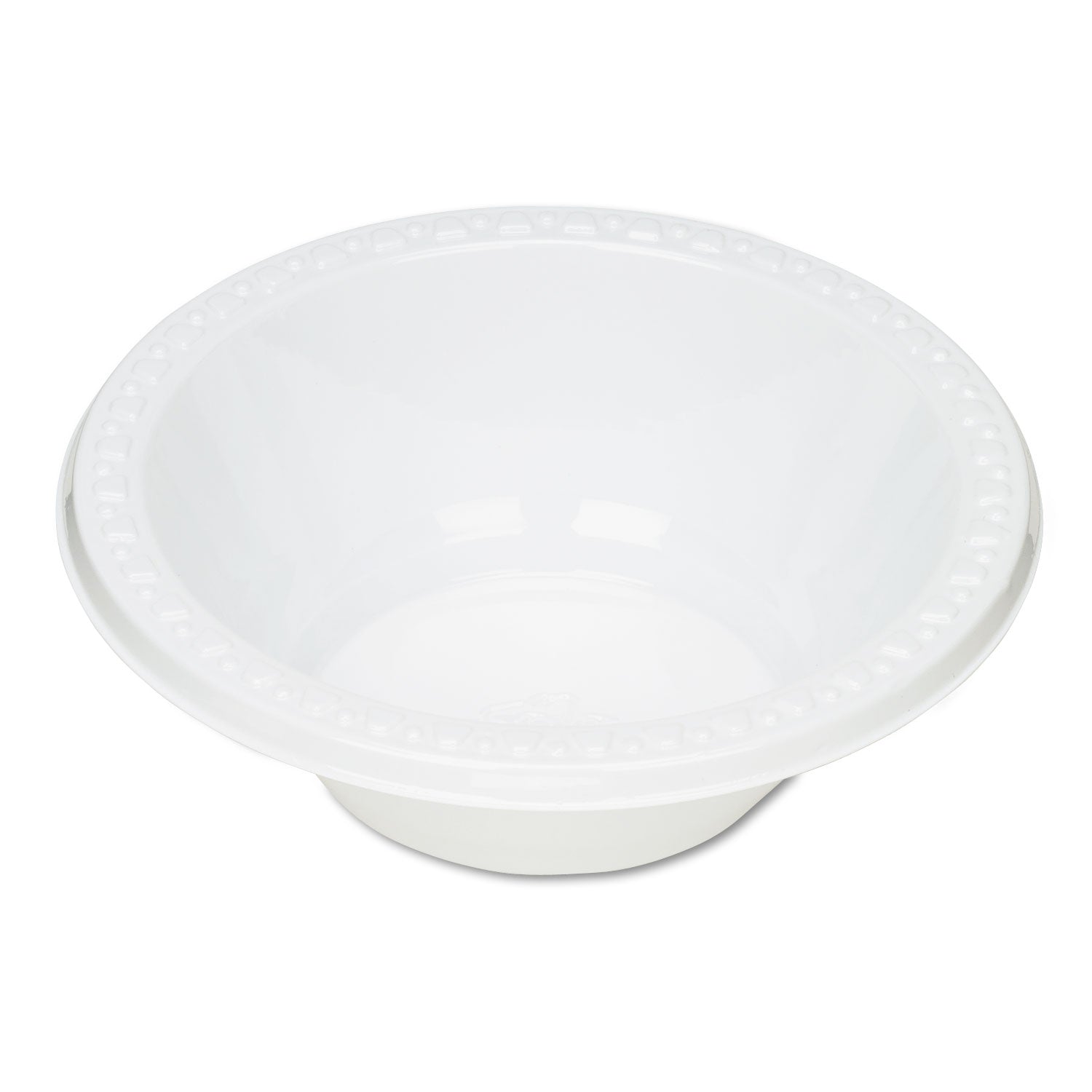 Plastic Dinnerware, Bowls, 12 oz, White, 125/Pack - 