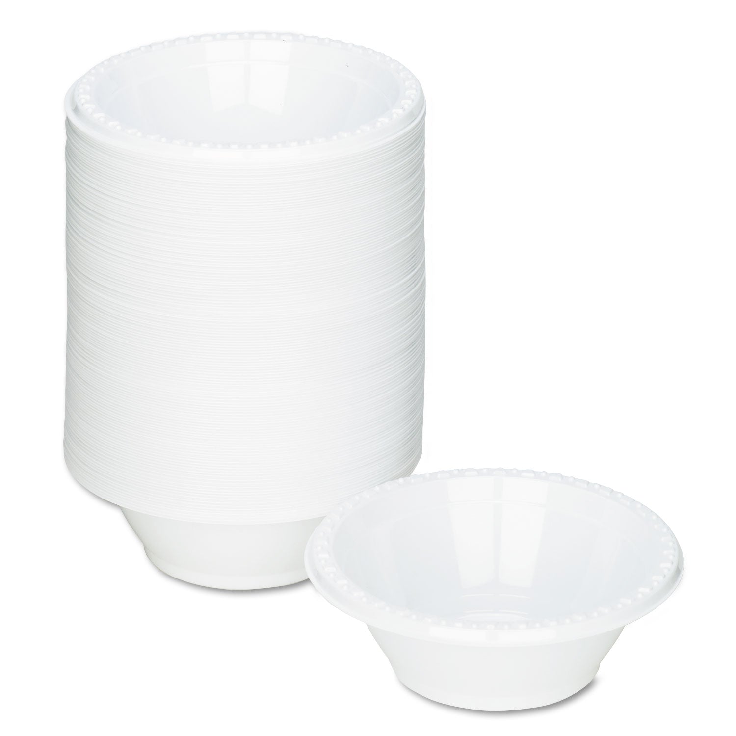 Plastic Dinnerware, Bowls, 5 oz, White, 125/Pack - 
