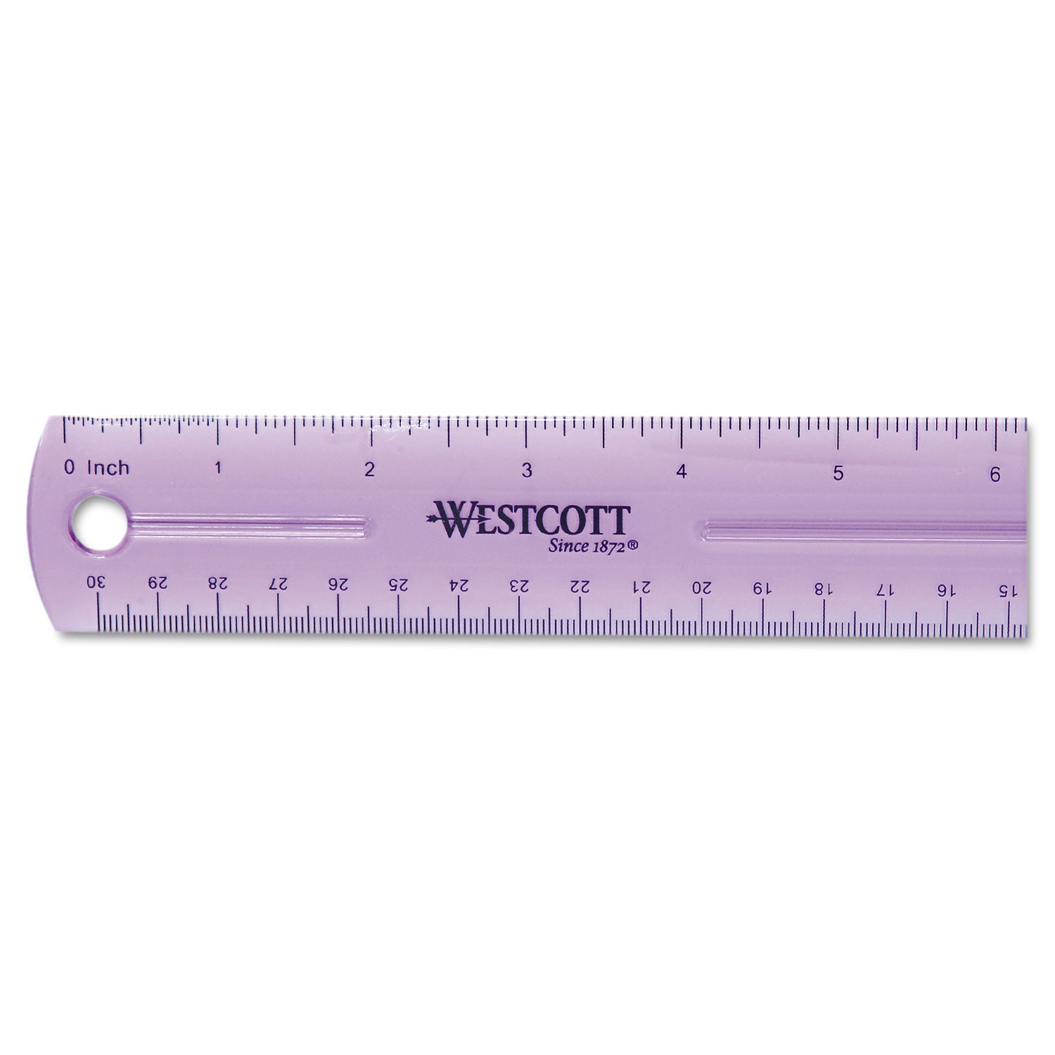 12" Jewel Colored Ruler, Standard/Metric, Plastic - 
