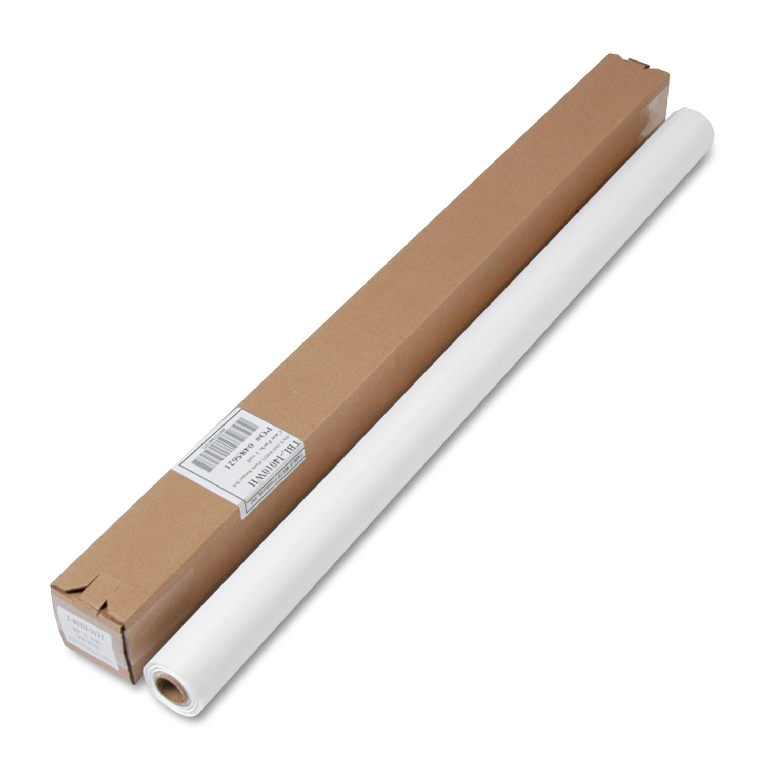 Table Set Plastic Banquet Roll, Table Cover, 40" x 100 ft, White - 