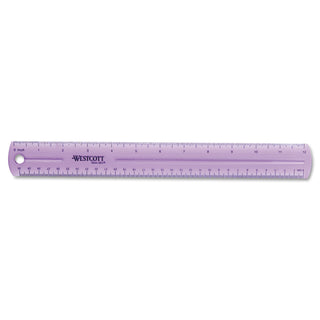 12" Jewel Colored Ruler, Standard/Metric, Plastic - 