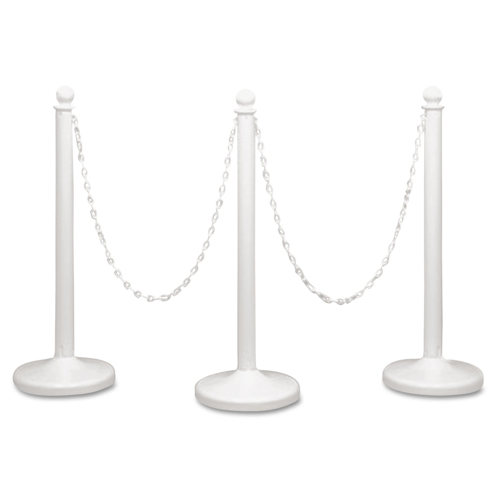 Crowd Control Stanchion Chain, Plastic, 40 ft, White - 