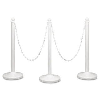 Crowd Control Stanchion Chain, Plastic, 40 ft, White - 