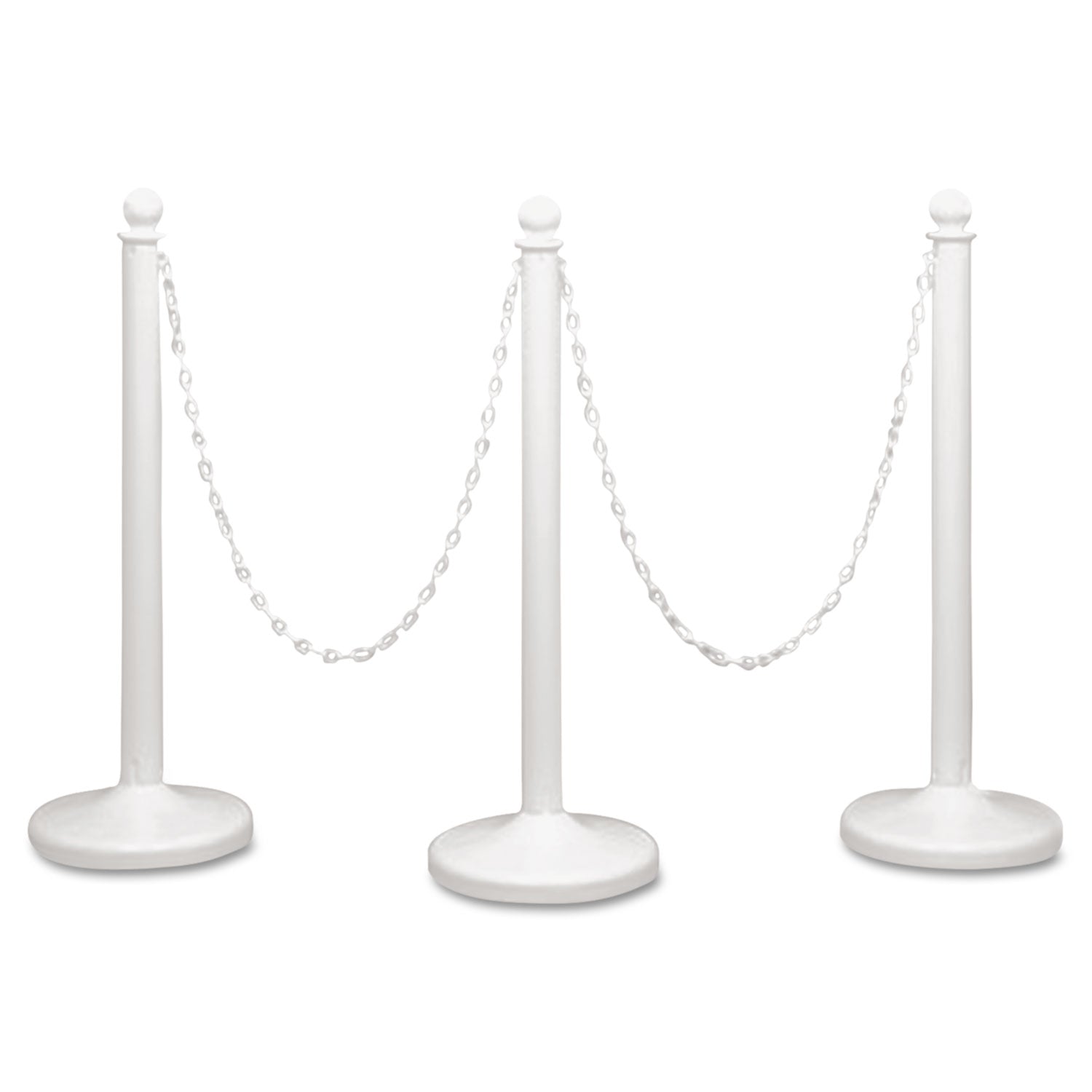 Crowd Control Stanchion Chain, Plastic, 40 ft, White - 