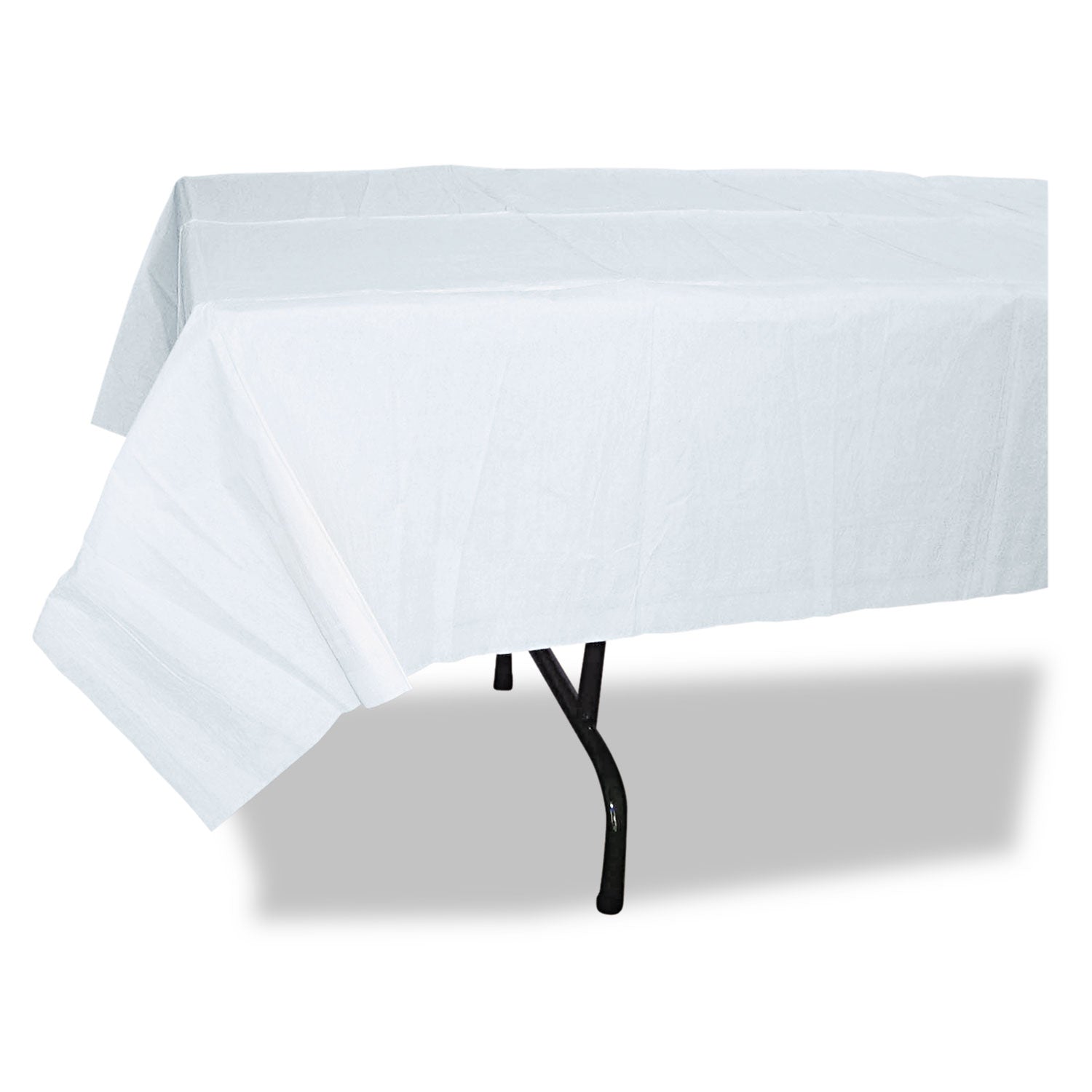 Paper Table Cover, Embossed Paper with Plastic Liner, 54" x 108", White, 20/Carton - 