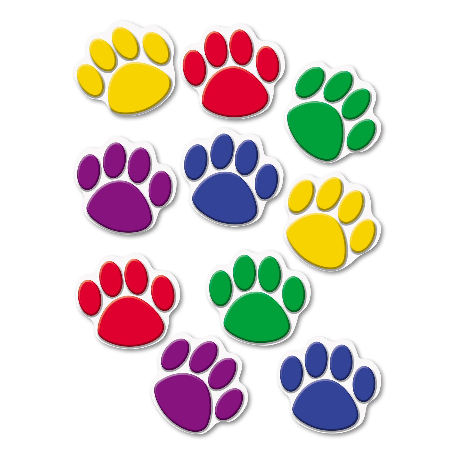 Paw Print Accents, Assorted Colors, 30 Pieces - 