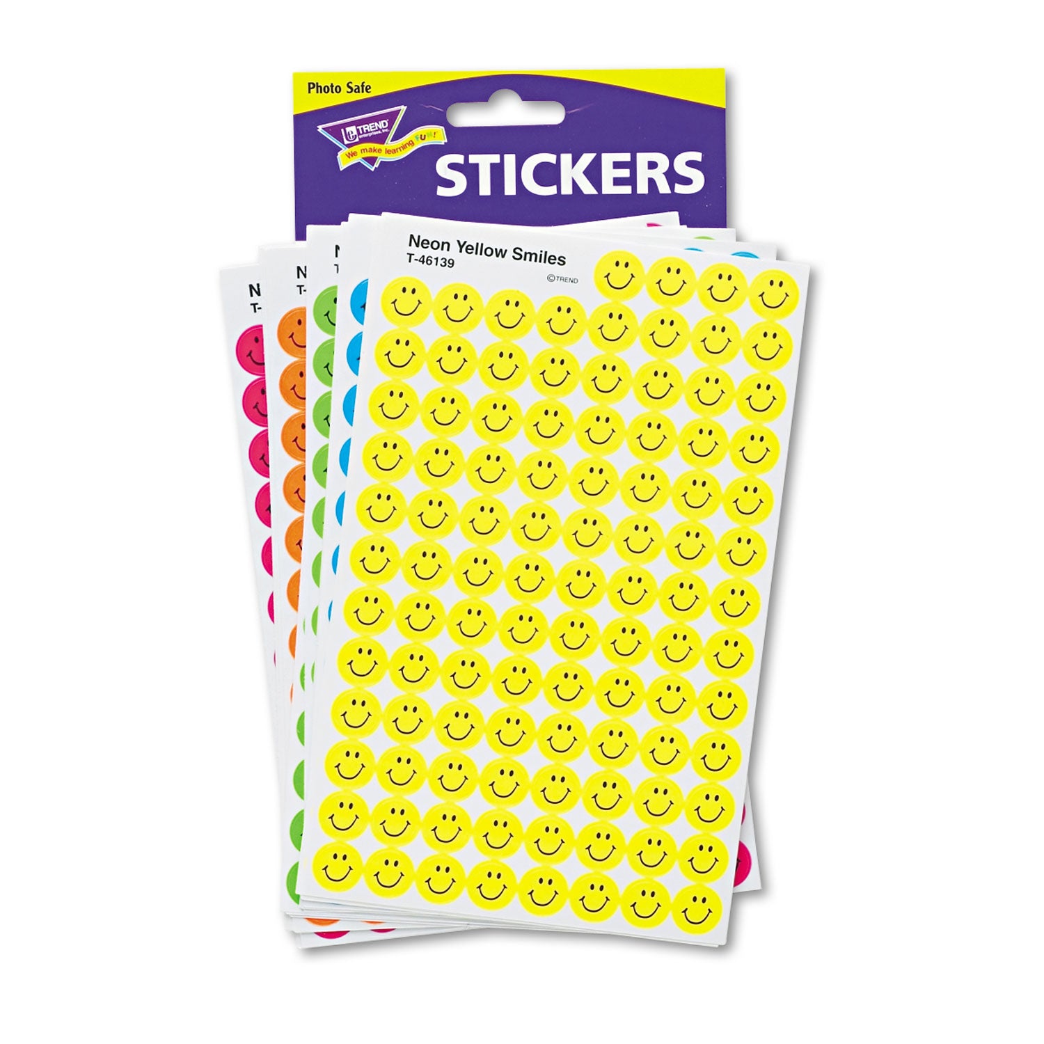 SuperSpots and SuperShapes Sticker Variety Packs, Neon Smiles, Assorted Colors, 2,500/Pack - 