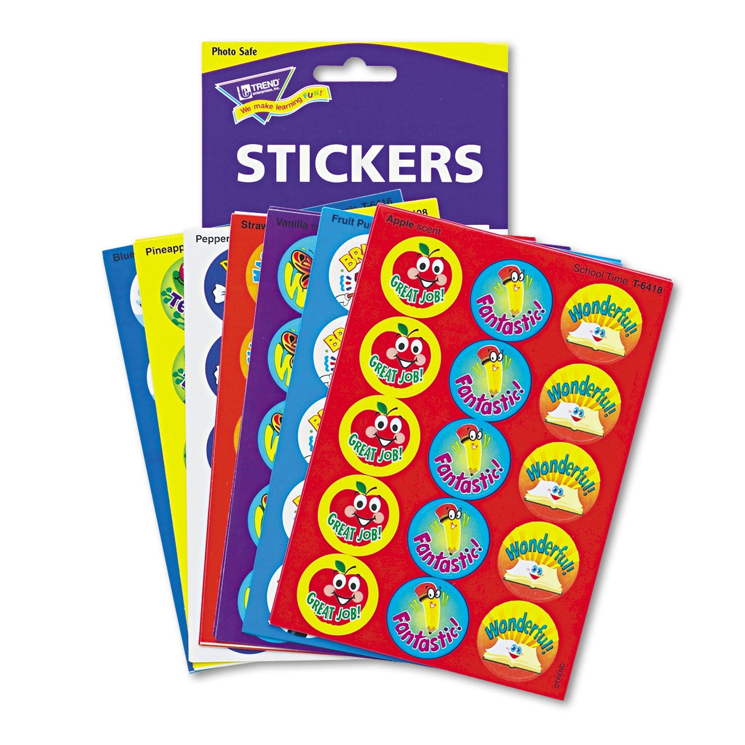 Stinky Stickers Variety Pack, Positive Words, Assorted Colors, 300/Pack - 