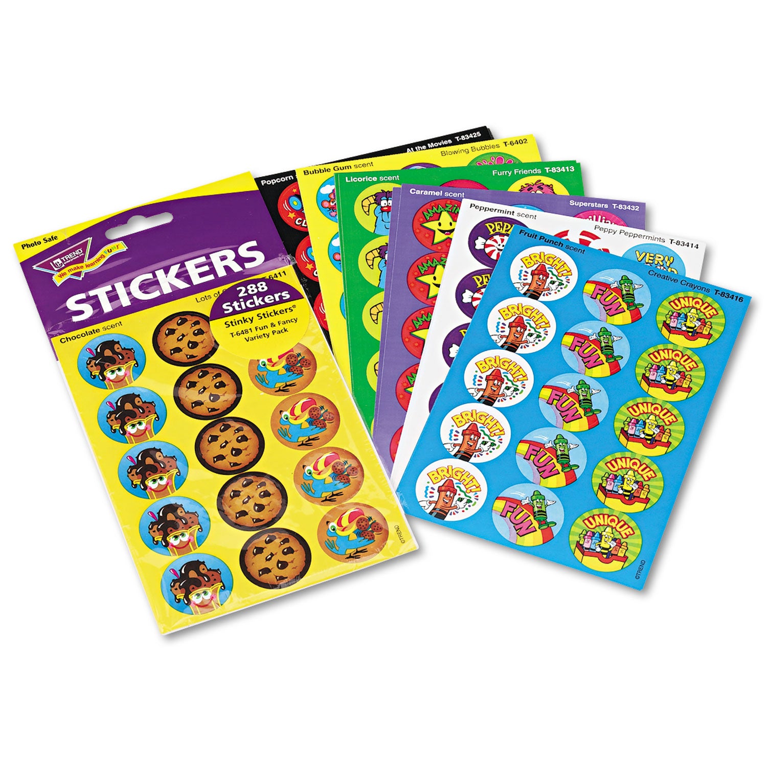 Stinky Stickers Variety Pack, Colorful Favorites, Assorted Colors, 300/Pack - 