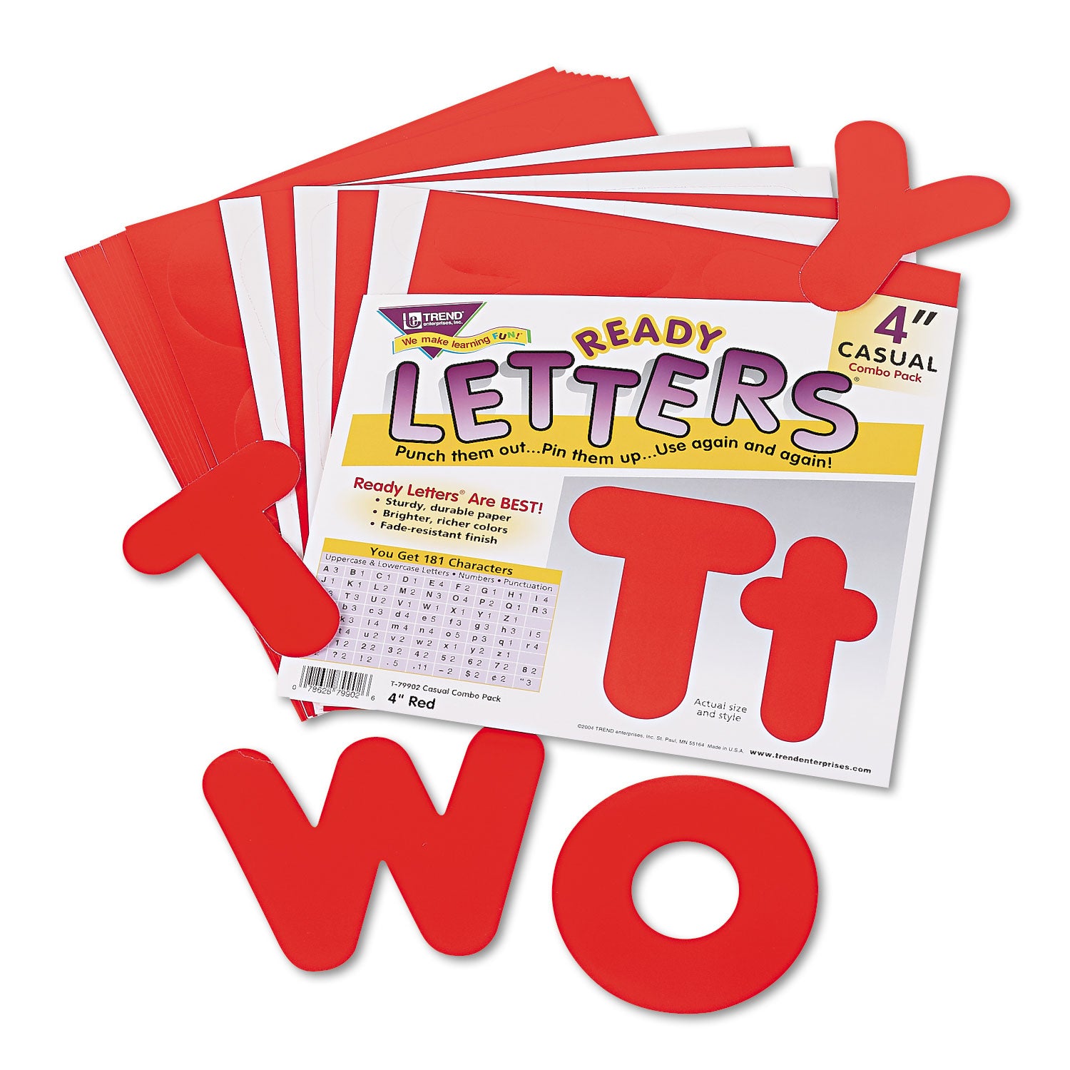 Ready Letters Casual Combo Set, Red, 4"h, 182/Set - 
