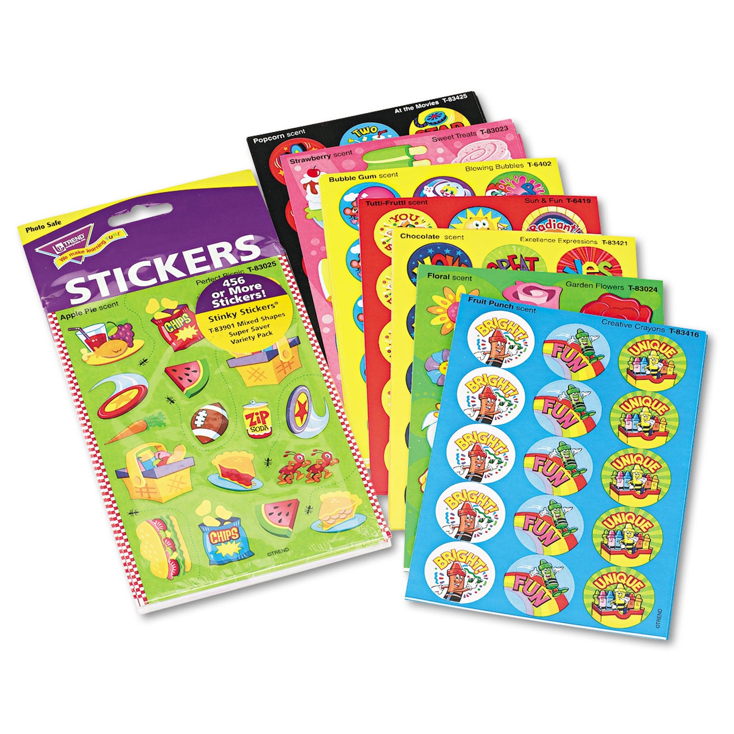 Stinky Stickers Variety Pack, Sweet Scents, Assorted Colors, 483/Pack - 