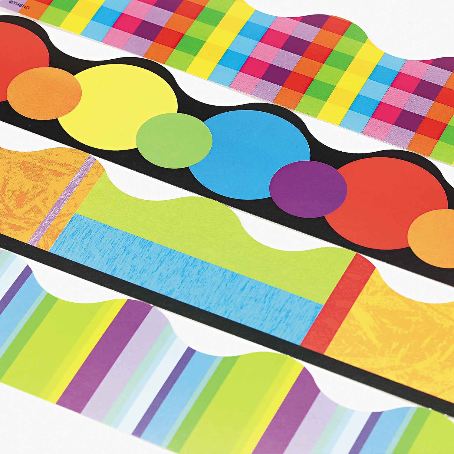 Terrific Trimmers Border Variety Set, 2.25" x 39", Collage, Assorted Colors/Designs, 48/Set - 