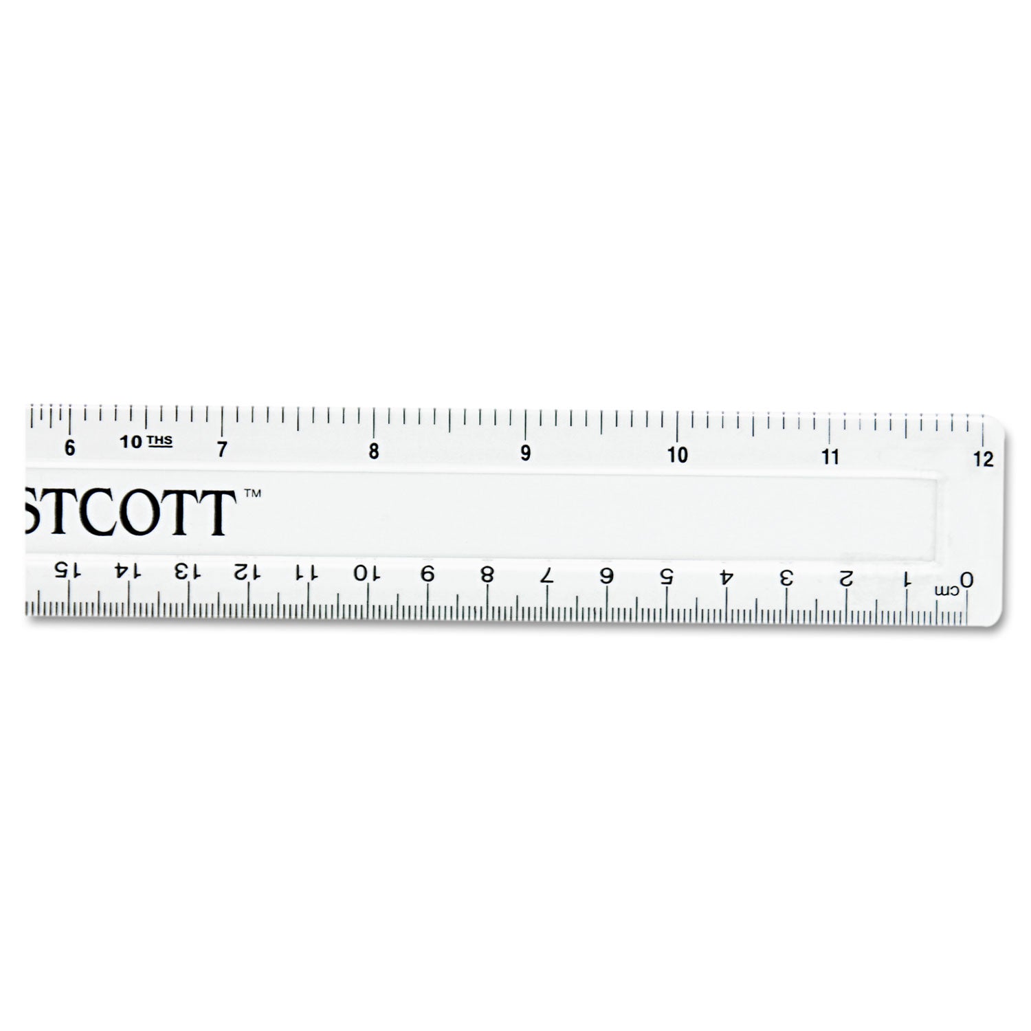 Non-Shatter Flexible Ruler, Standard/Metric, 12" Long, Plastic, Clear - 