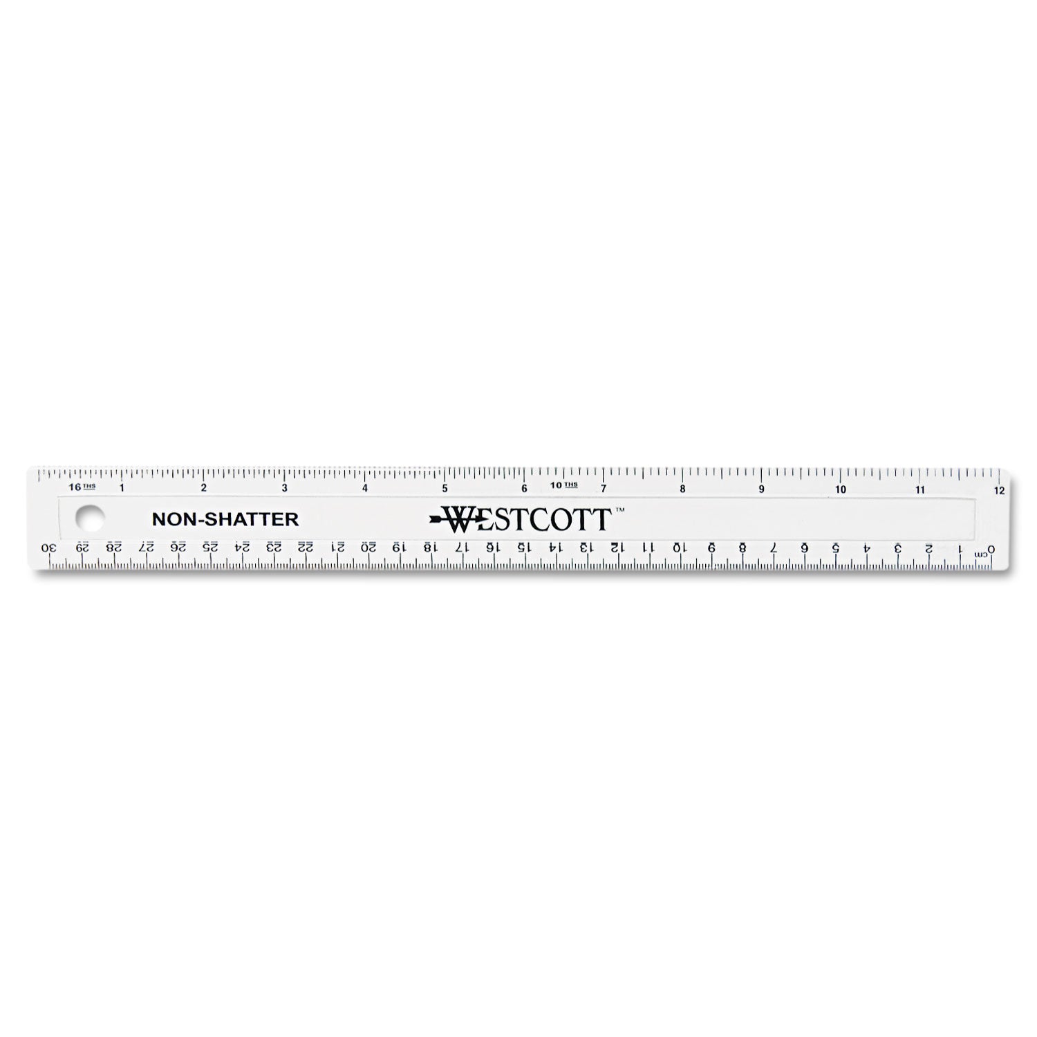 Non-Shatter Flexible Ruler, Standard/Metric, 12" Long, Plastic, Clear - 