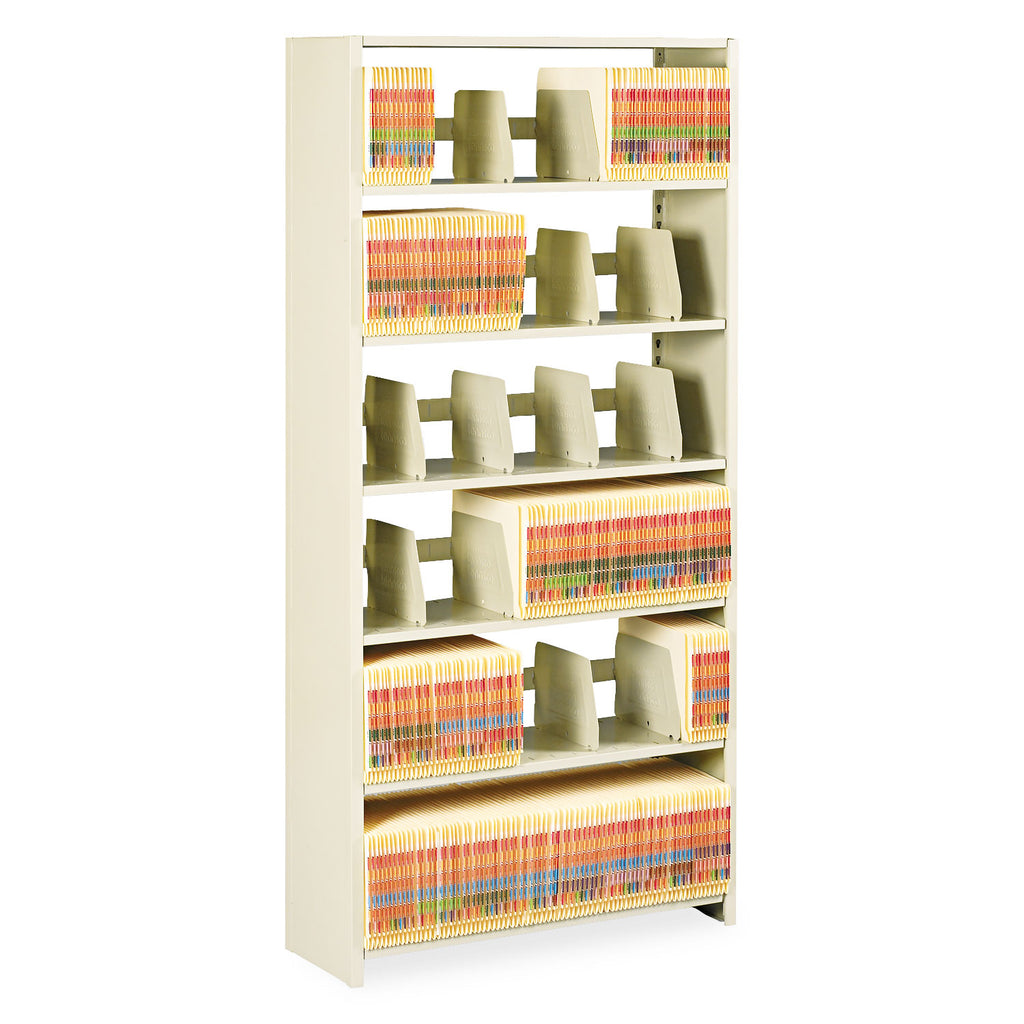Snap-Together Steel Six-Shelf Closed Starter Set, 36w x 12d x 76h, Sand - 