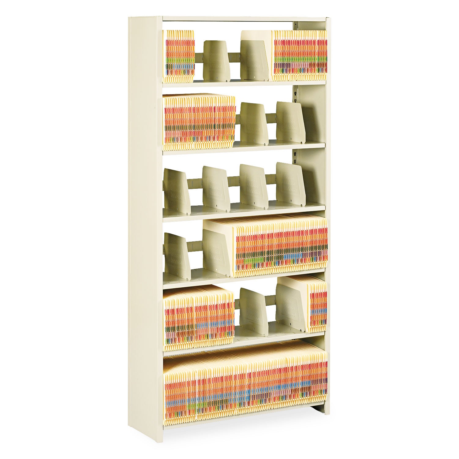 Snap-Together Steel Six-Shelf Closed Starter Set, 36w x 12d x 76h, Sand - 