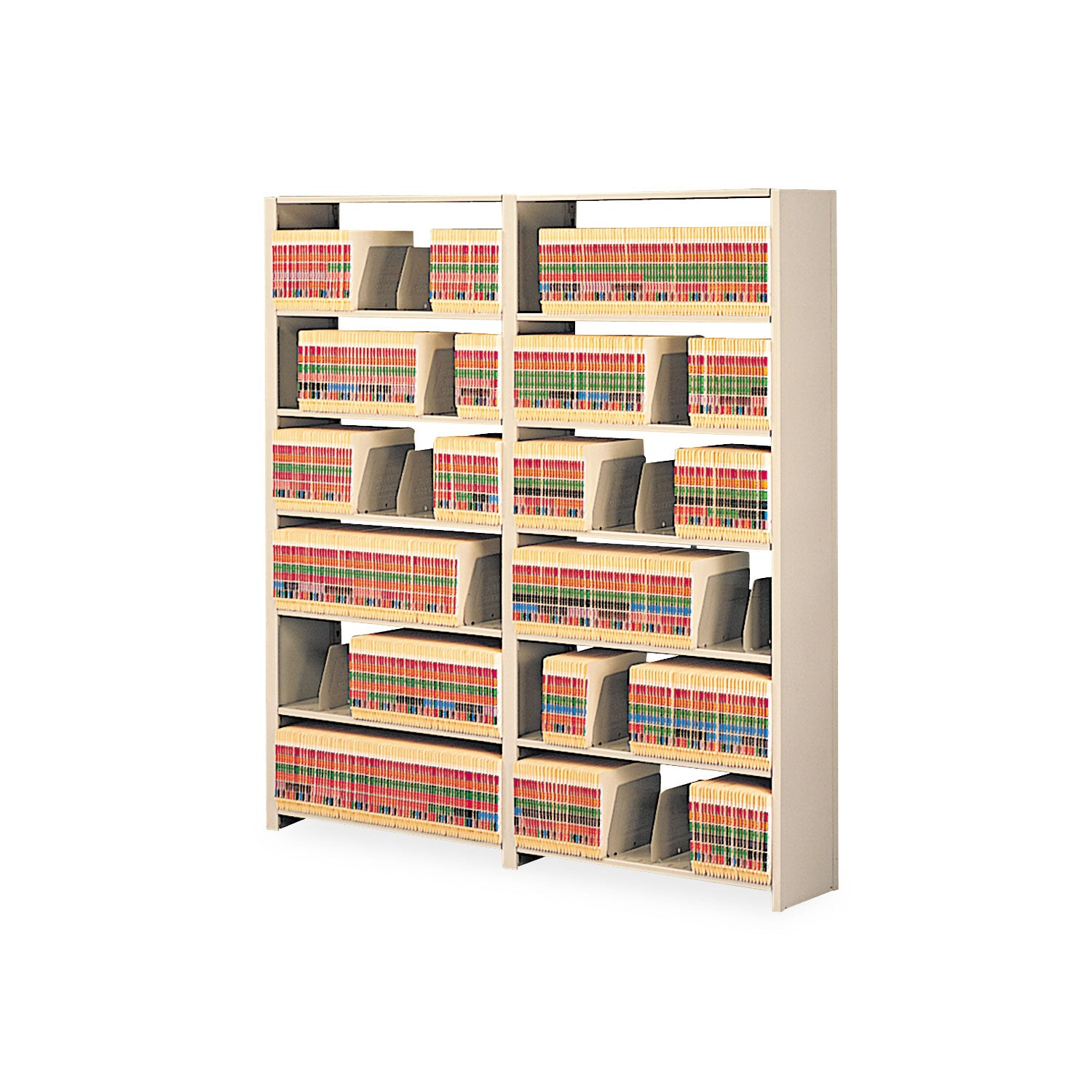 Snap-Together Seven-Shelf Closed Add-On Unit, Steel, 48w x 12d x 88h, Sand - 