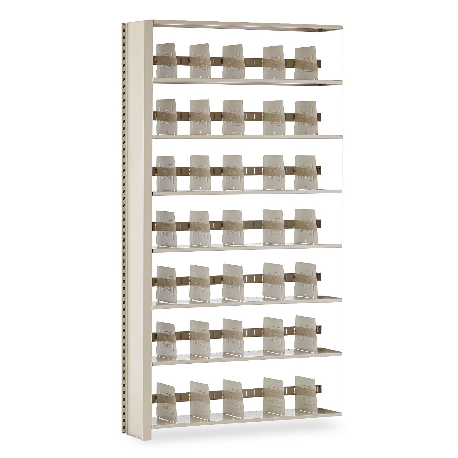 Snap-Together Seven-Shelf Closed Add-On Unit, Steel, 48w x 12d x 88h, Sand - 